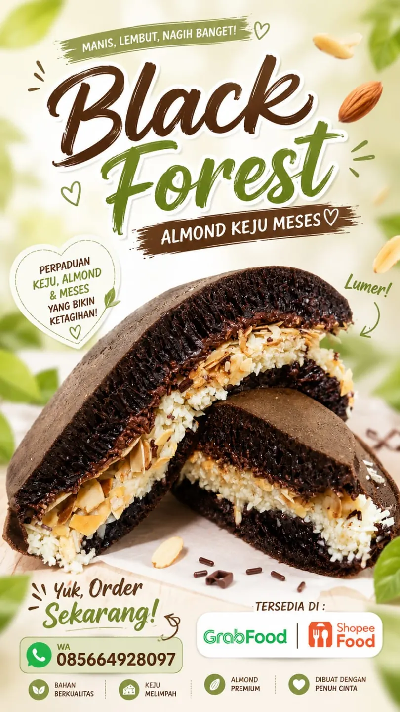 Martabak Black Forest Almond Keju Meses